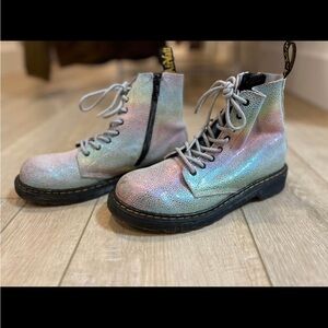 Pascale rainbow iridescent suede Dr Martens